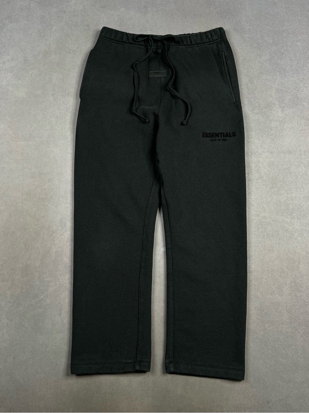 ESSENTIALS Men's Black Joggers with Subtle Logo